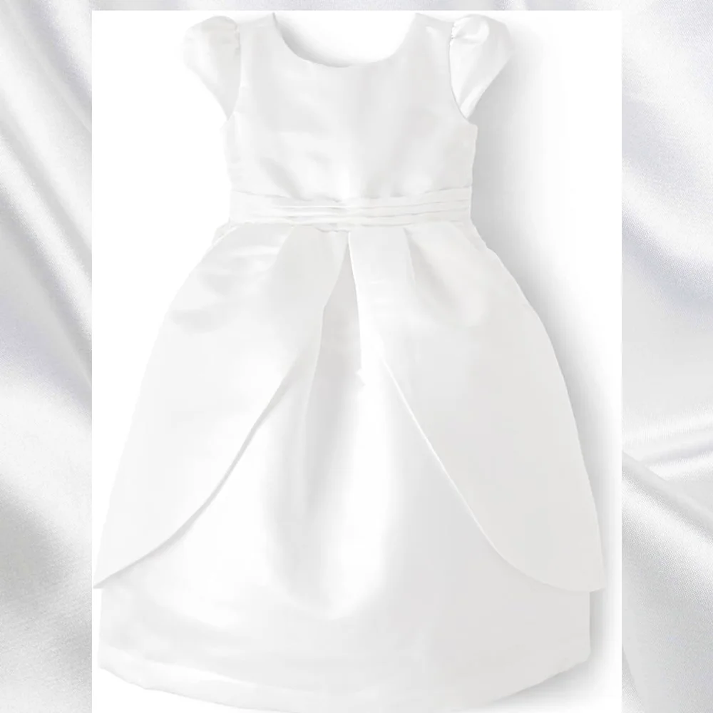 Gymboree Girls Special Occasion Elegant Formal White Satin Ruffle Dress Size 14